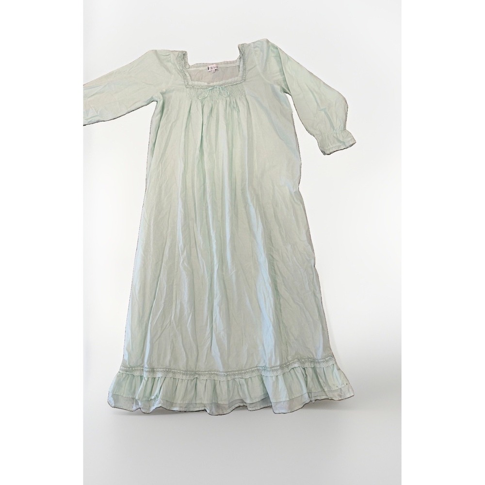 The 1 For U Nightgown Womens 2X Green 100% Cotton Lace Ruffle Chemise Sleepwear